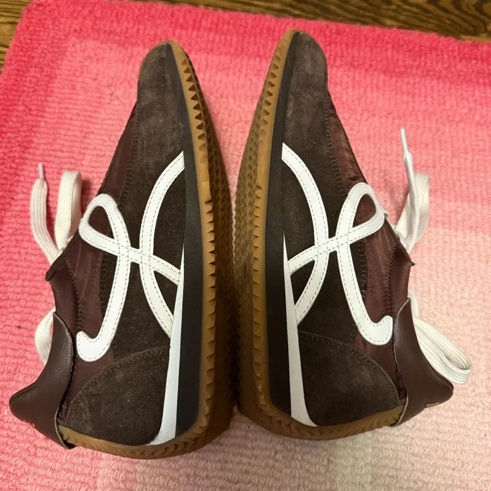 Loewe Flow Runner Nylon and Suede Sneakers in Chocolate Brown ‘Shitake Mushroom’ - Picture 12 of 16